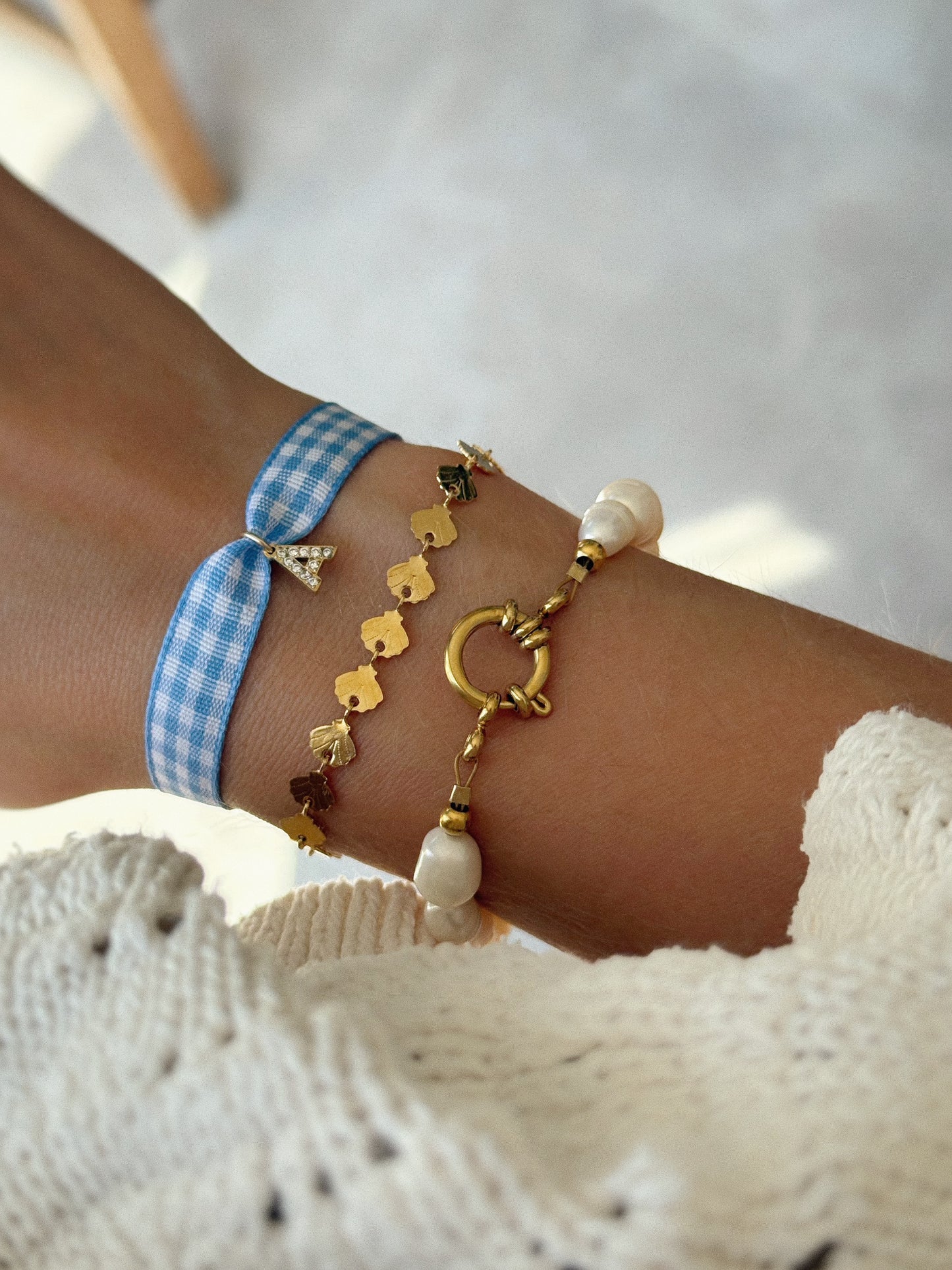 Bracelet Vichy 🌸🌸 à personnaliser avec initiale