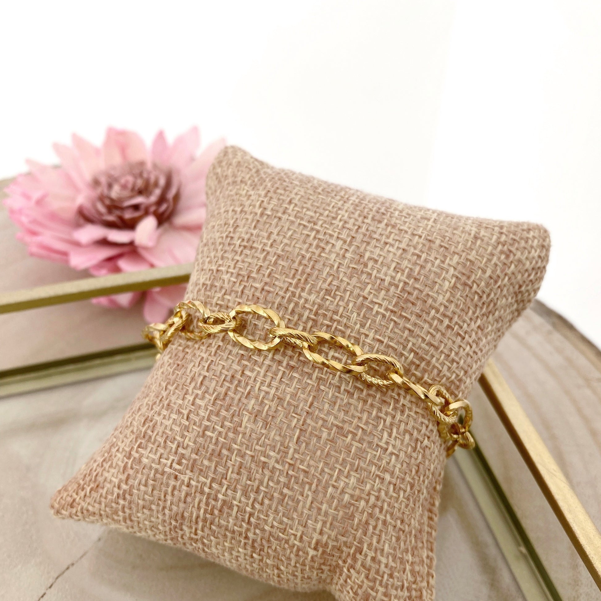 bracelet en acier inoxydable doré pour femme bracelet tendance