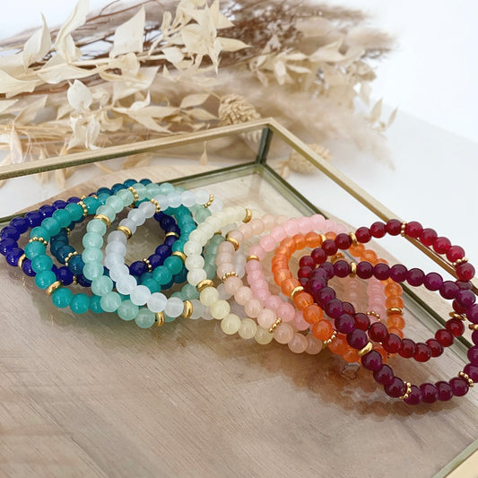 bracelet pour femme en perle multi couleur à porter en accumulation bijoux pour femme tendance made in France 