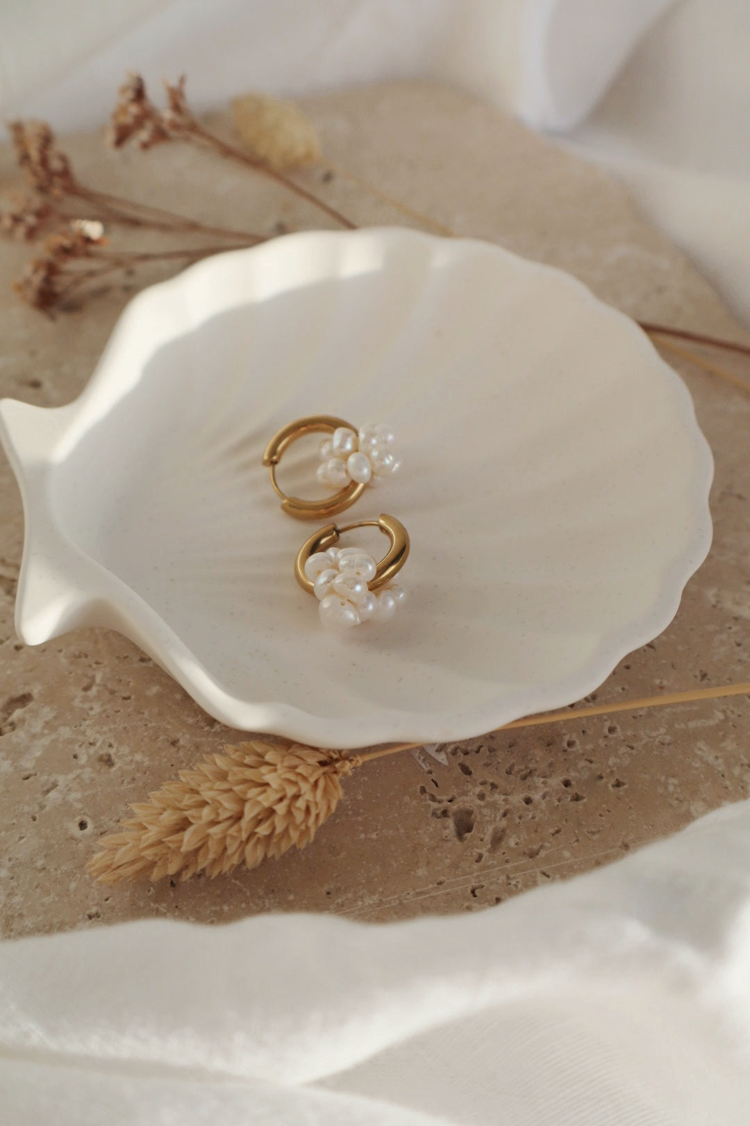 boucles mariage perles et créole fait main