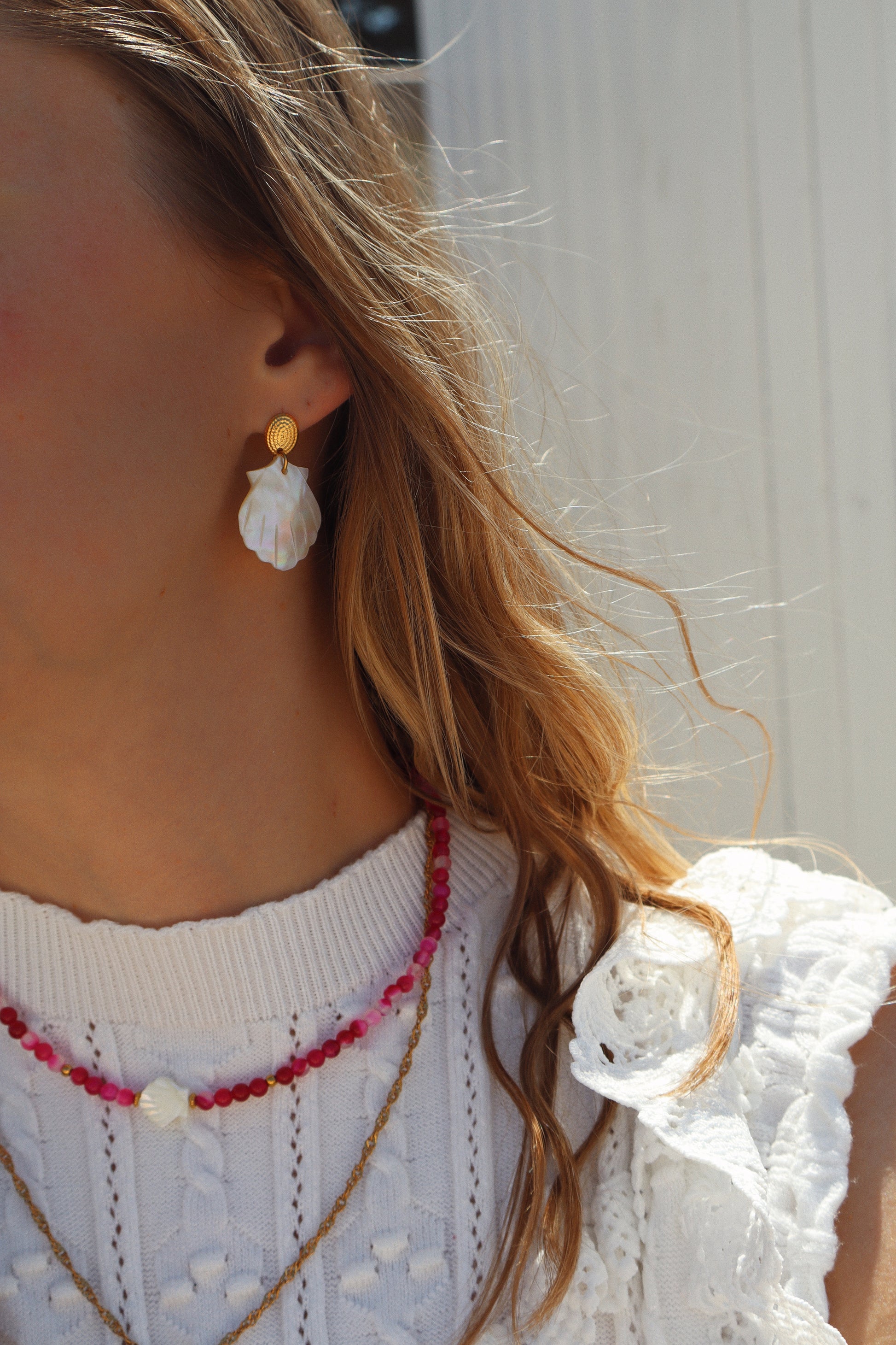 boucles nacre coquillage fait main