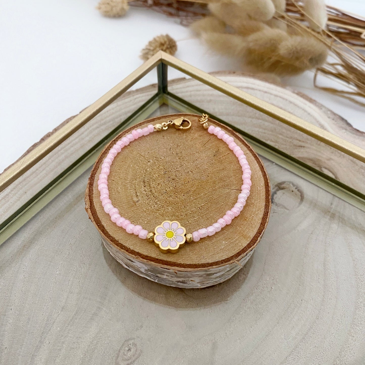 bracelet femme tendance rose fleur marguerite printemps