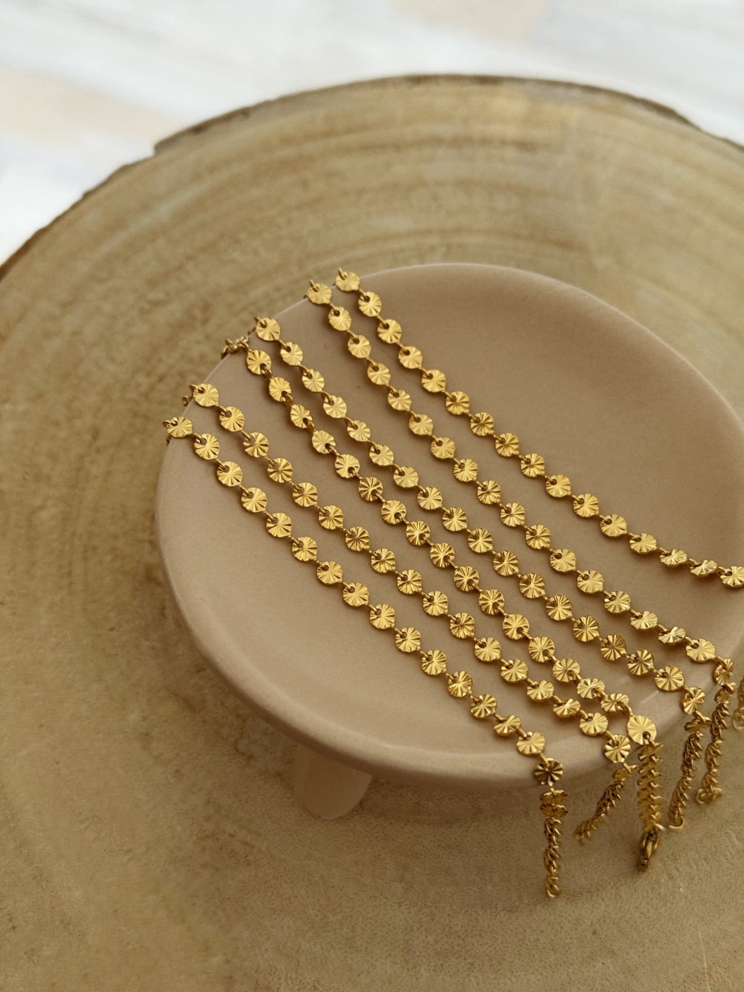 bracelet tendance doré résistante maille dorée