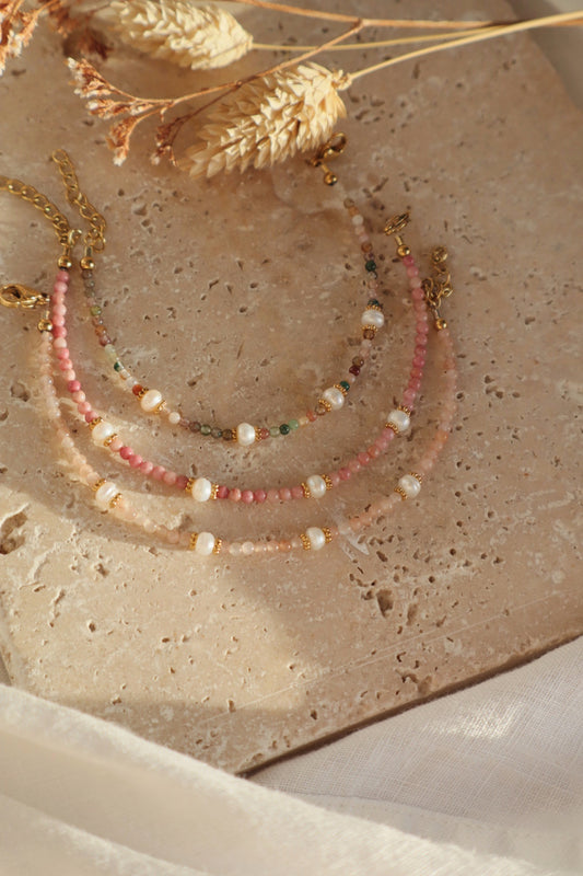 bracelet pierres naturelles printemps 2026 -fin délicat fait main