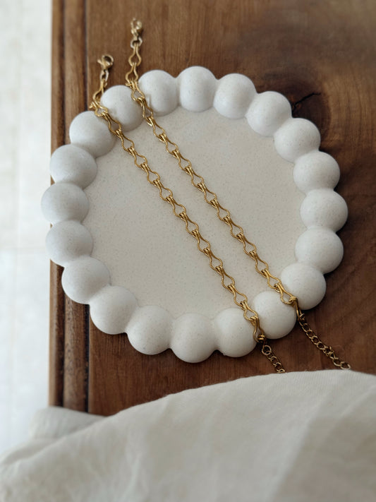 bracelet maille torsadée pas cher doré acier fait main