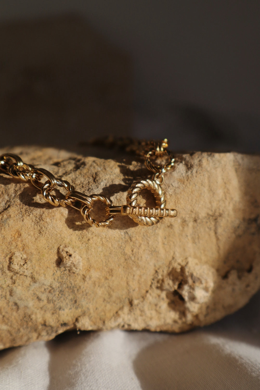 collier fait main acier grosse maille et fermoir bouée