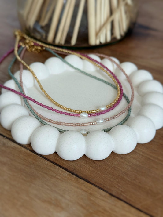 coller ras de cou discret fin coloré miyuki perles