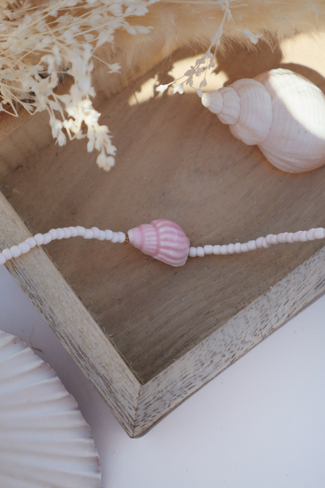 coquillage rose fait main perles naturelles