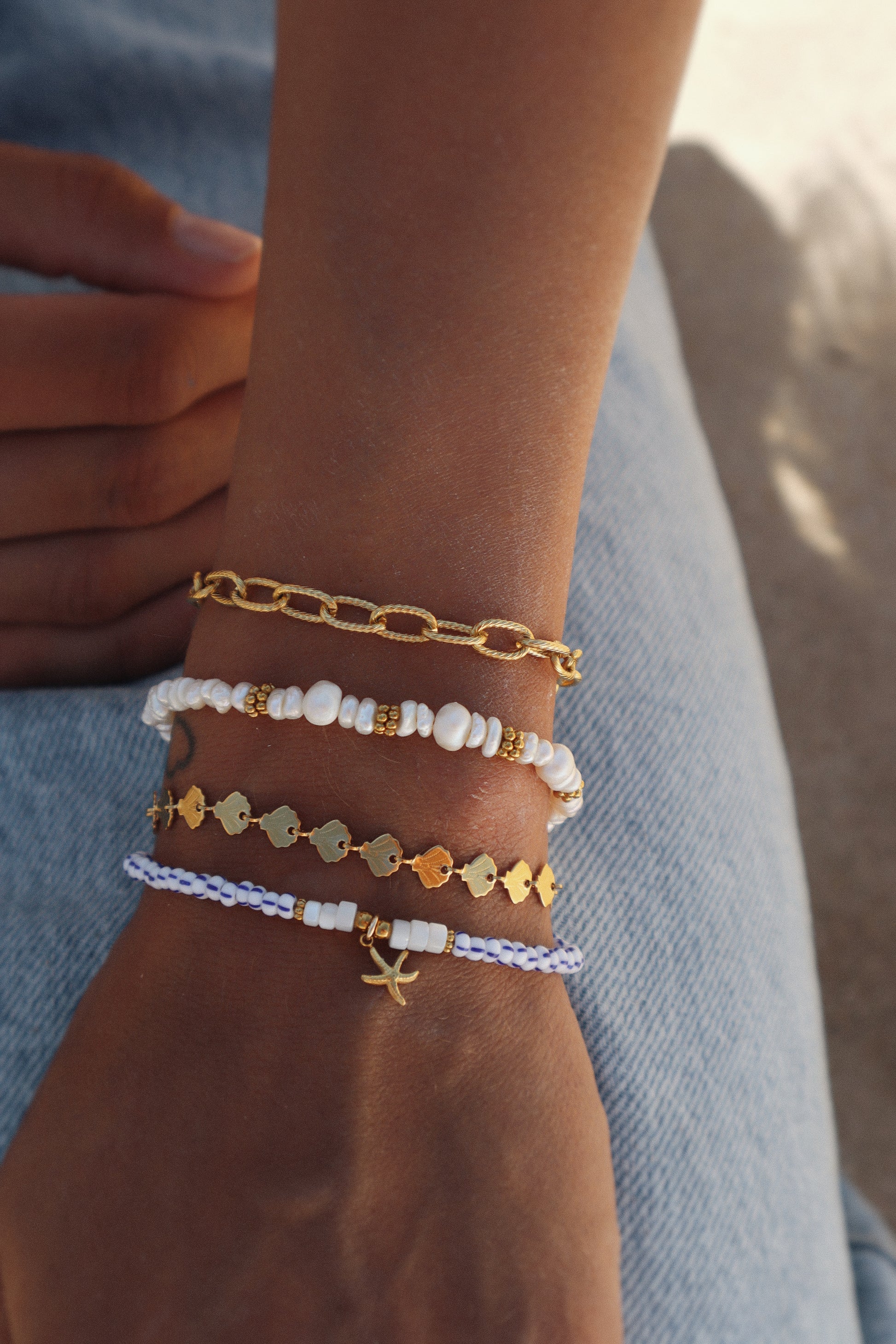 perles d'eau douce ensemble de bracelets