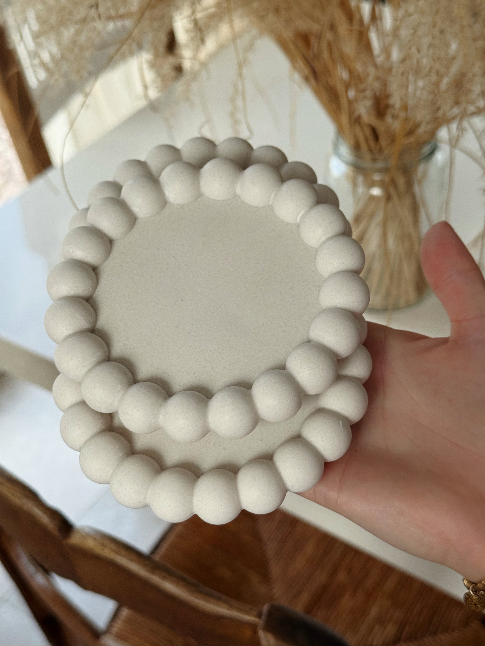 fait main plateau jesmonite sable terrazzo range clé bijoux