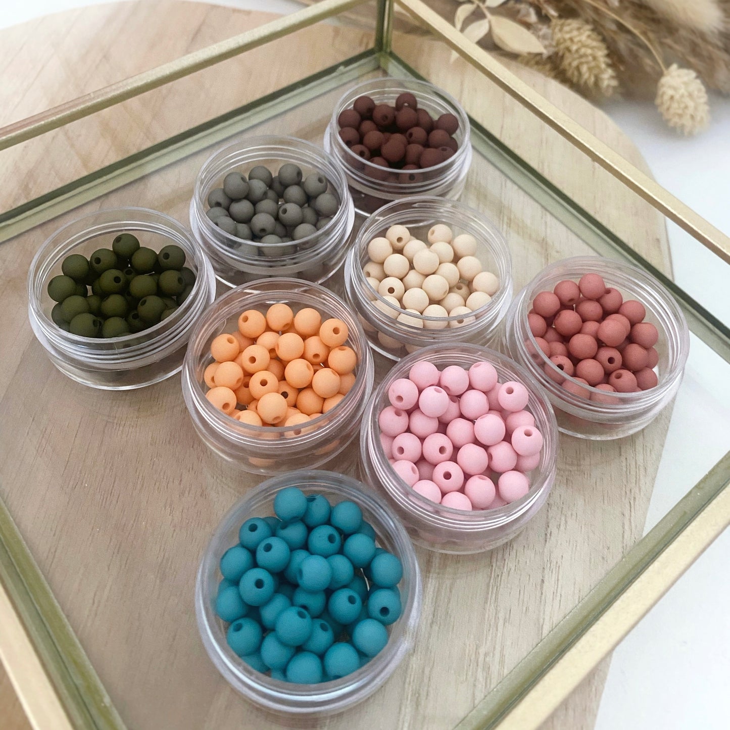 porte clé à personnaliser avec grosses perles rondes colorées