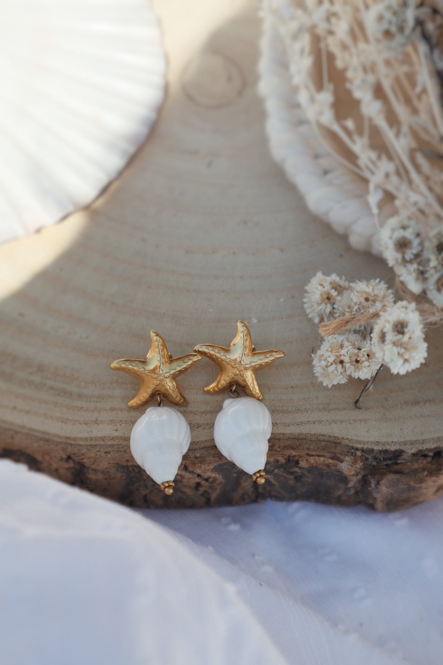boucles d'oreilles tendance été céramique coquillage