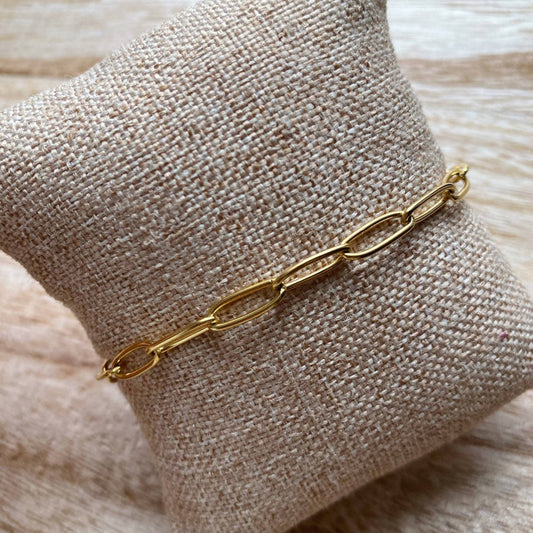 bracelet chaine doré pour femme maillon large création made in Bretagne